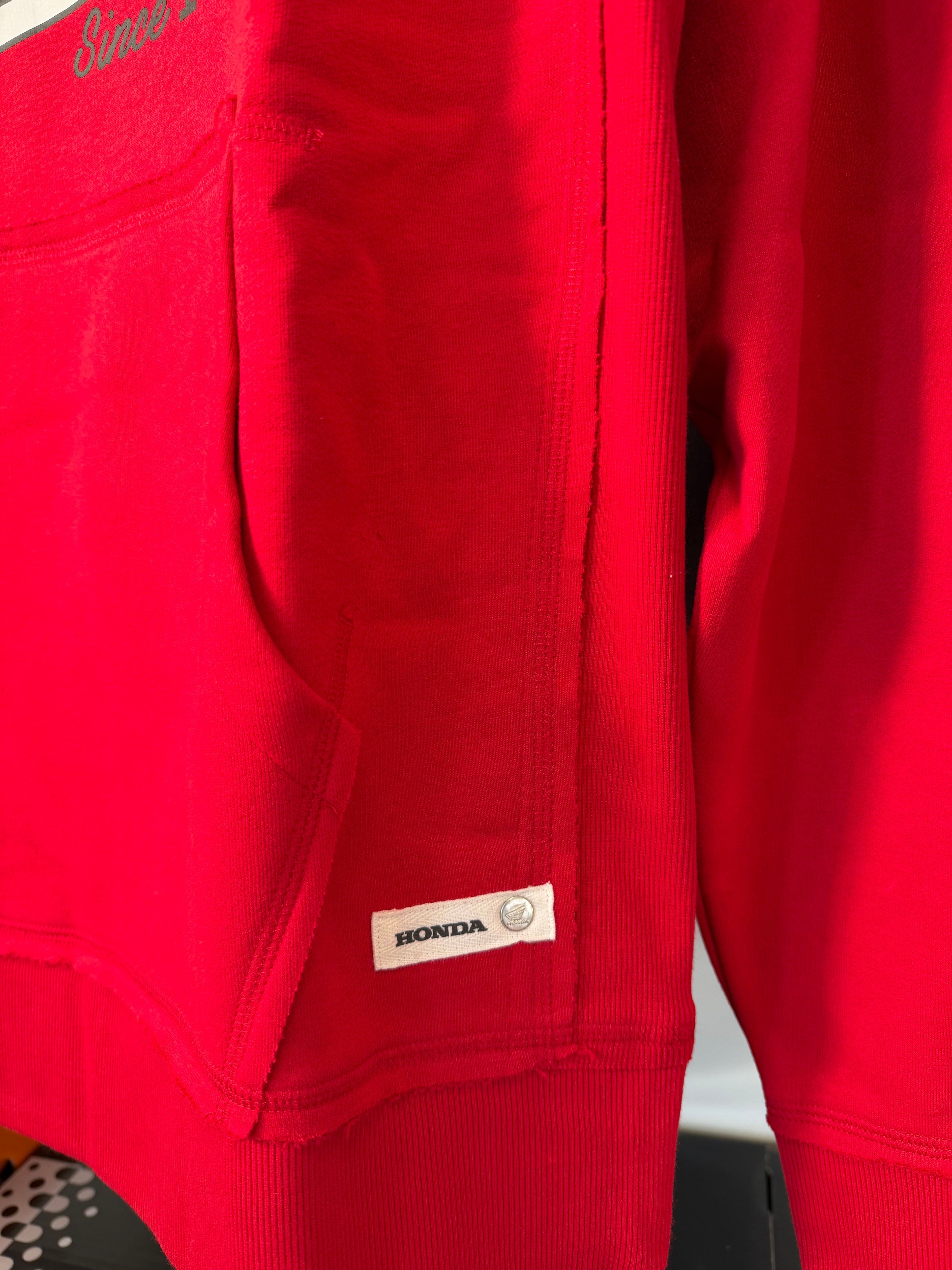 Felpa Honda Vintage Motorcycles – Rossa con Logo Bianco/Arancione