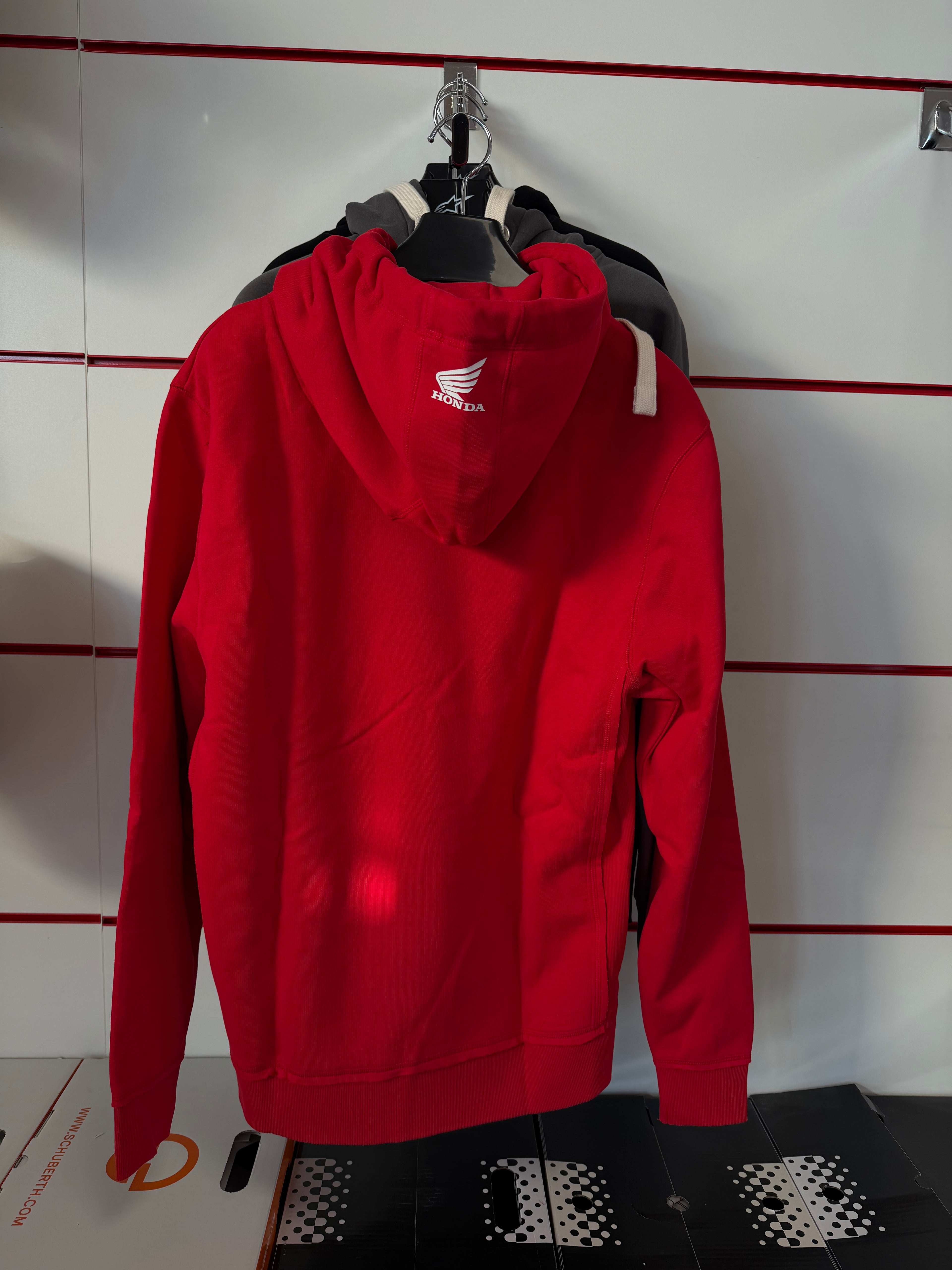 Felpa Honda Vintage Motorcycles – Rossa con Logo Bianco/Arancione