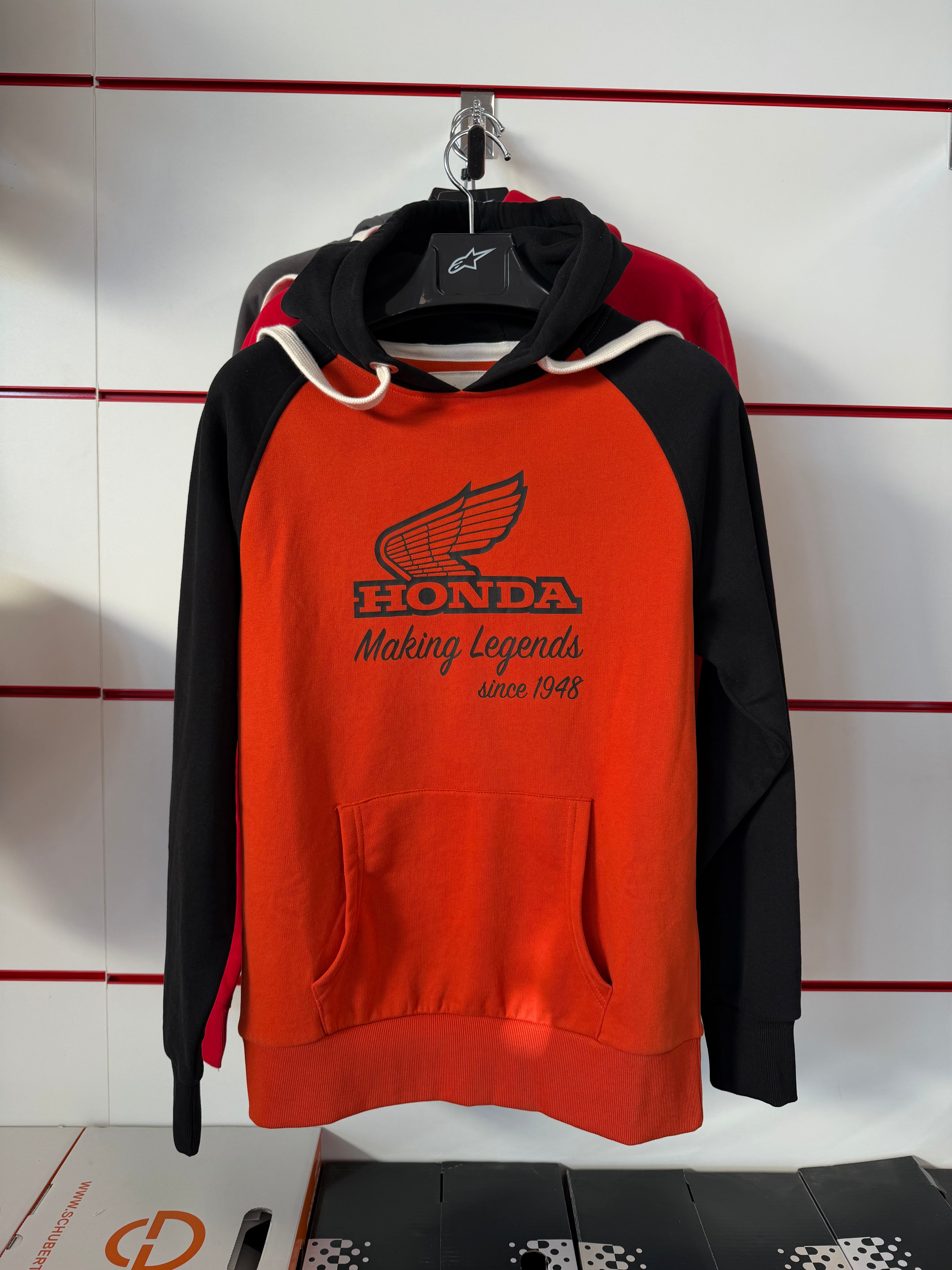 Felpa Honda “Making Legend” – Arancione con Dettagli Neri