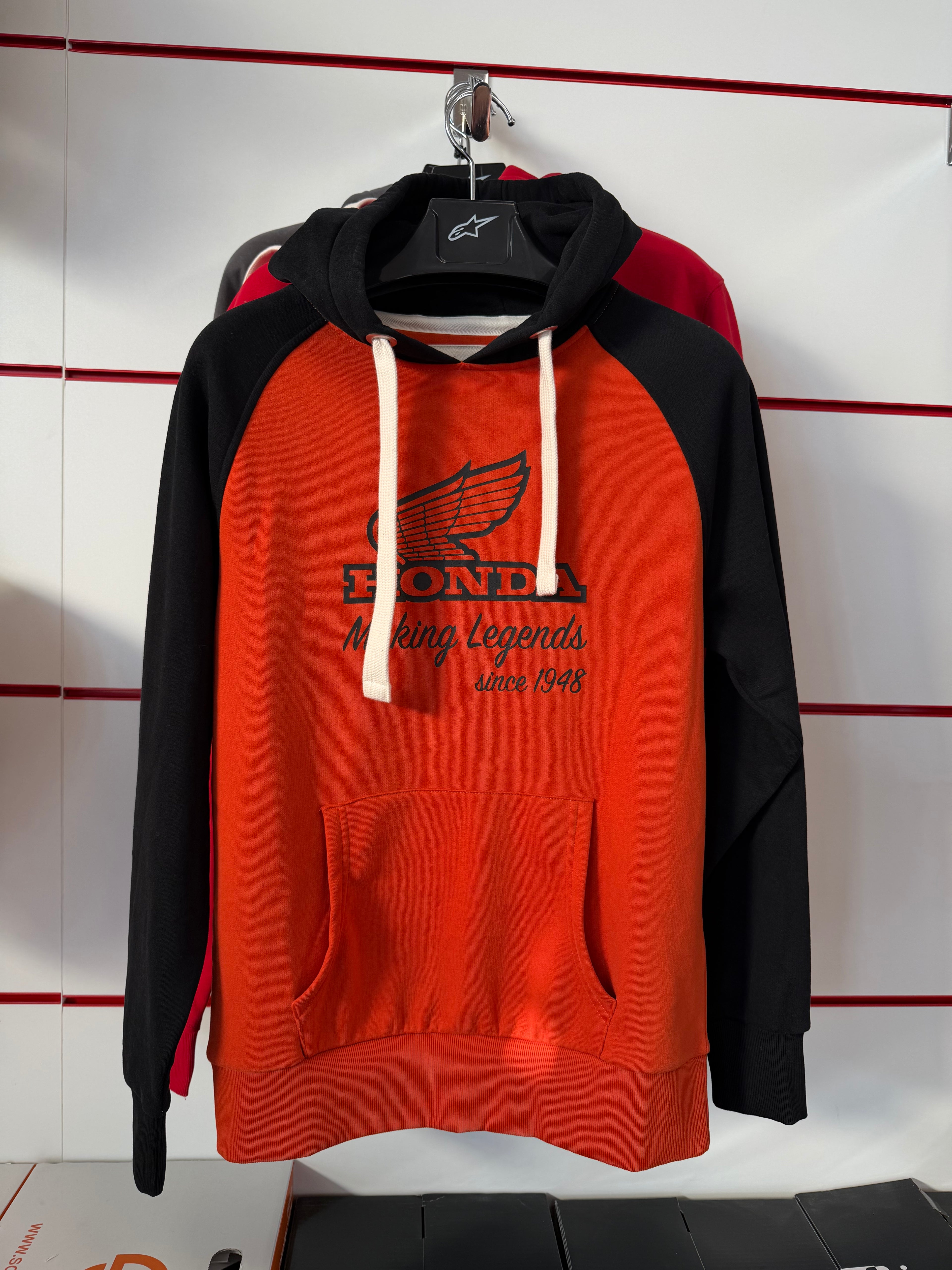 Felpa Honda “Making Legend” – Arancione con Dettagli Neri