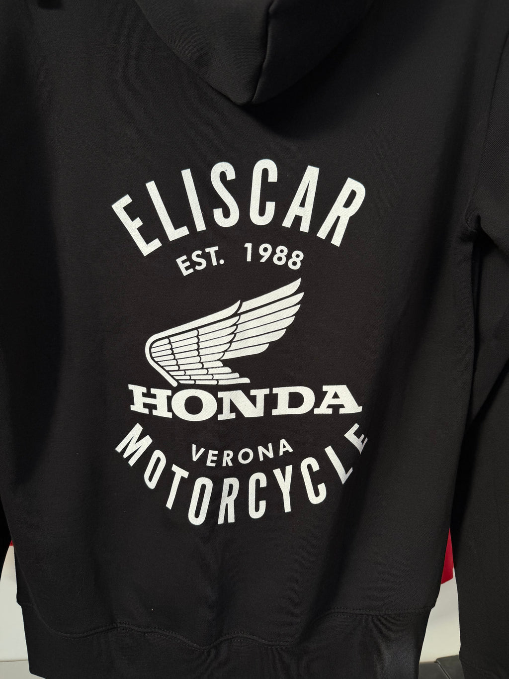 Felpa Eliscar x Honda logo Vintage – Nera con dettagli Bianchi