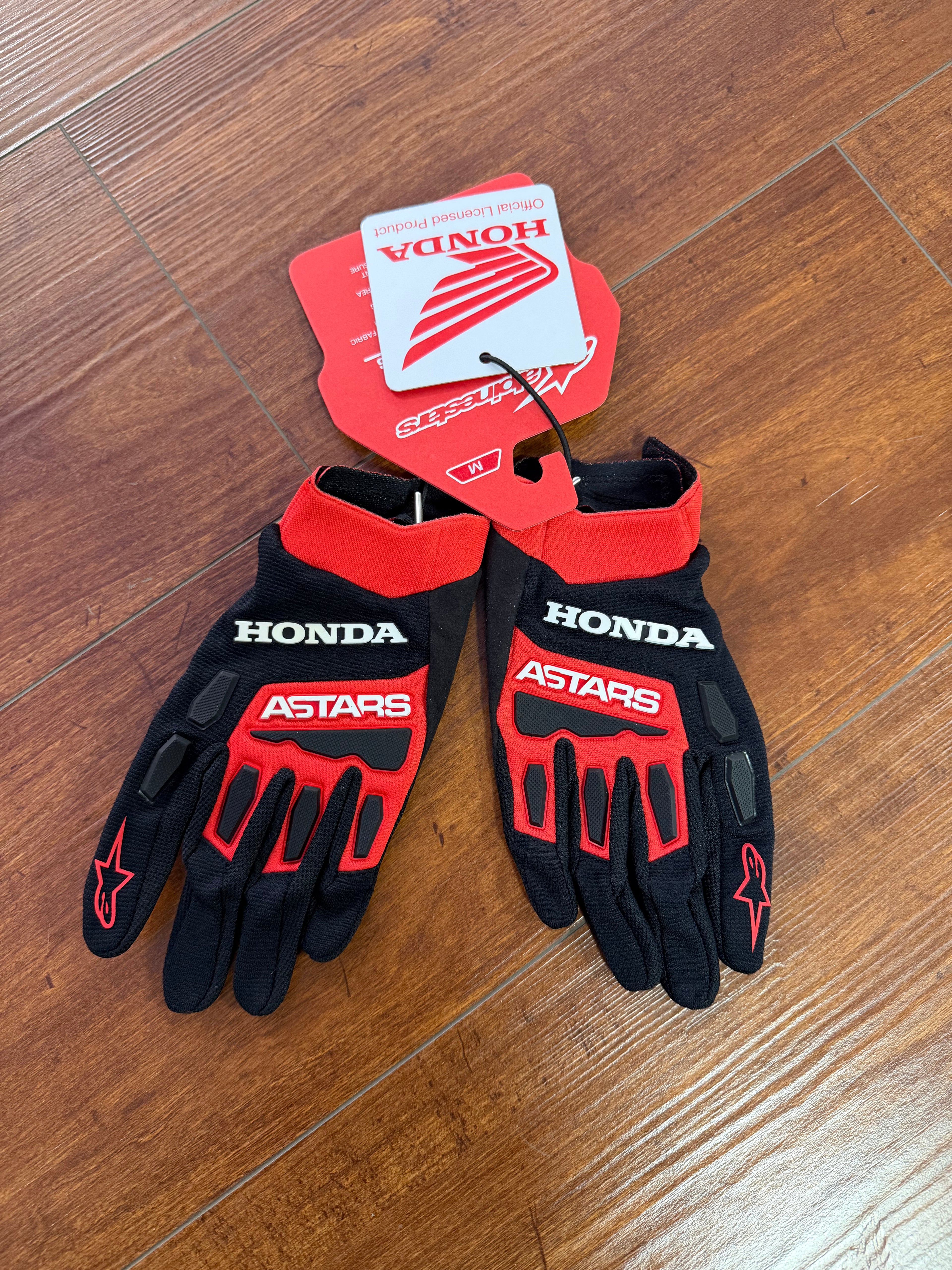 Guanti Honda x Alpinestar Full Bore – neri dettaglio rosso