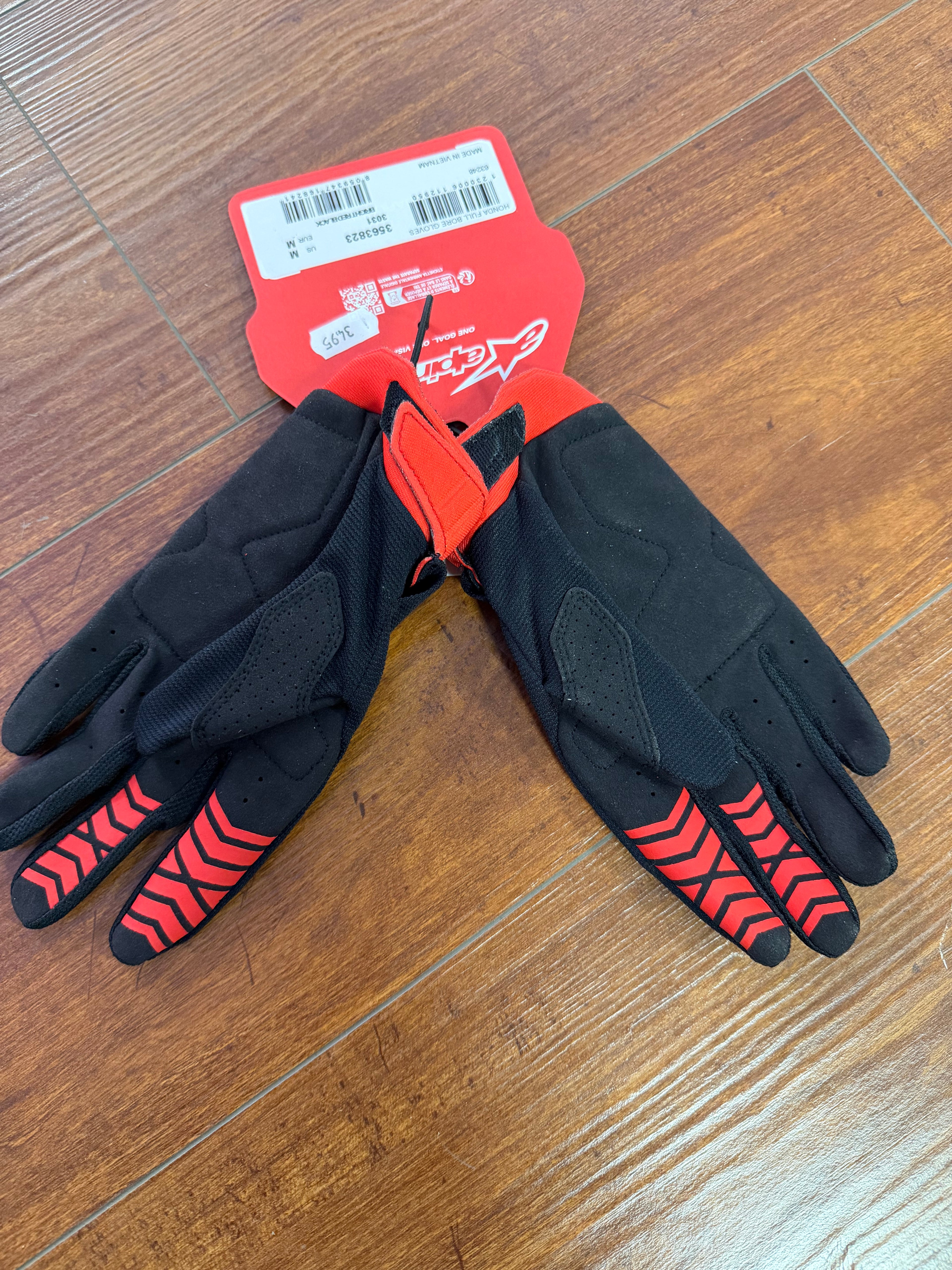 Guanti Honda x Alpinestar Full Bore – neri dettaglio rosso