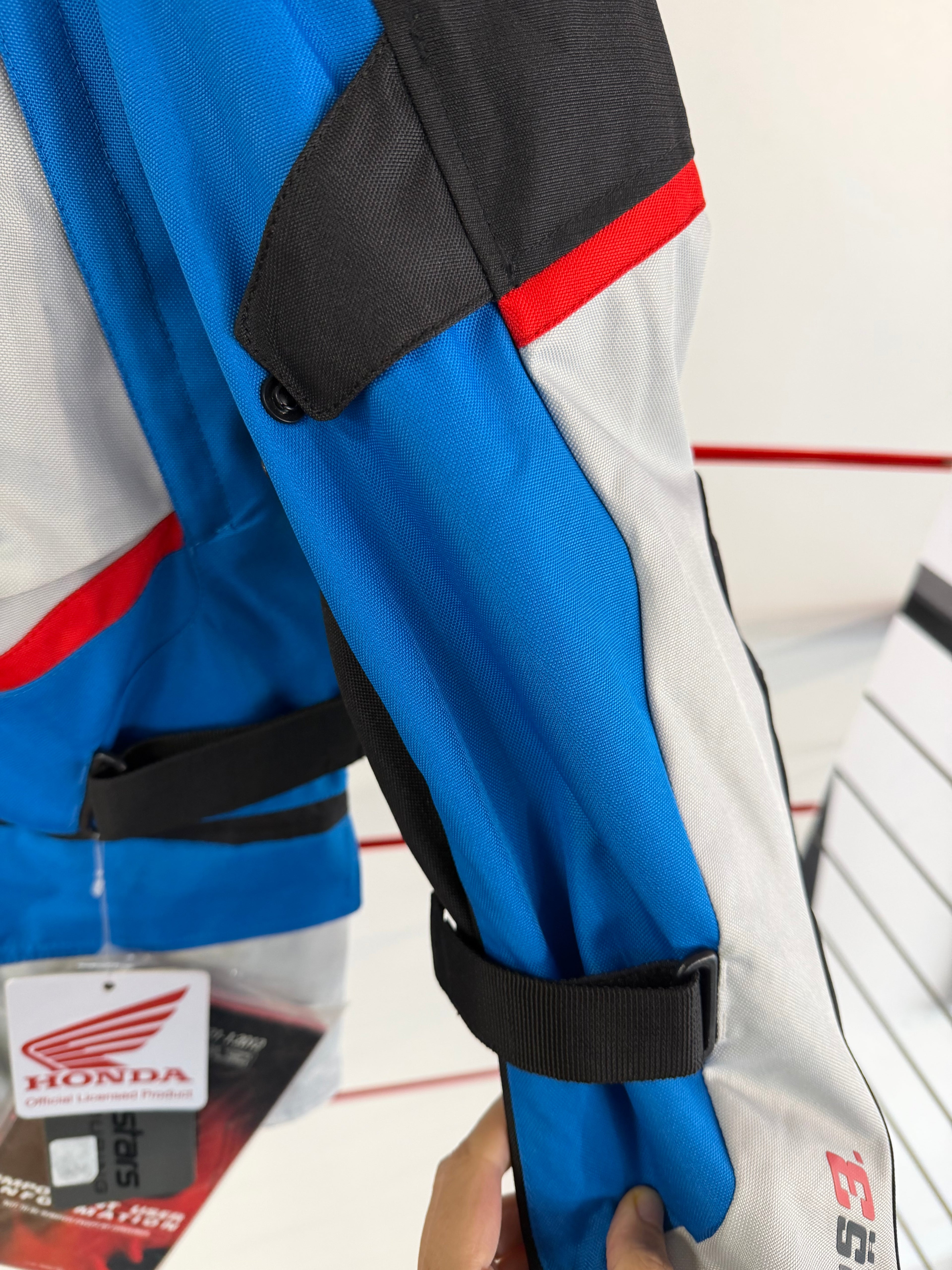 Giacca Honda × Alpinestars Andes Drystar 3 – Grigio/Blu/Nero