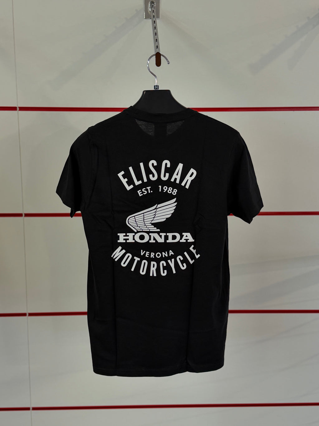 T-shirt Eliscar x Honda logo Vintage – Nera con dettagli Bianchi