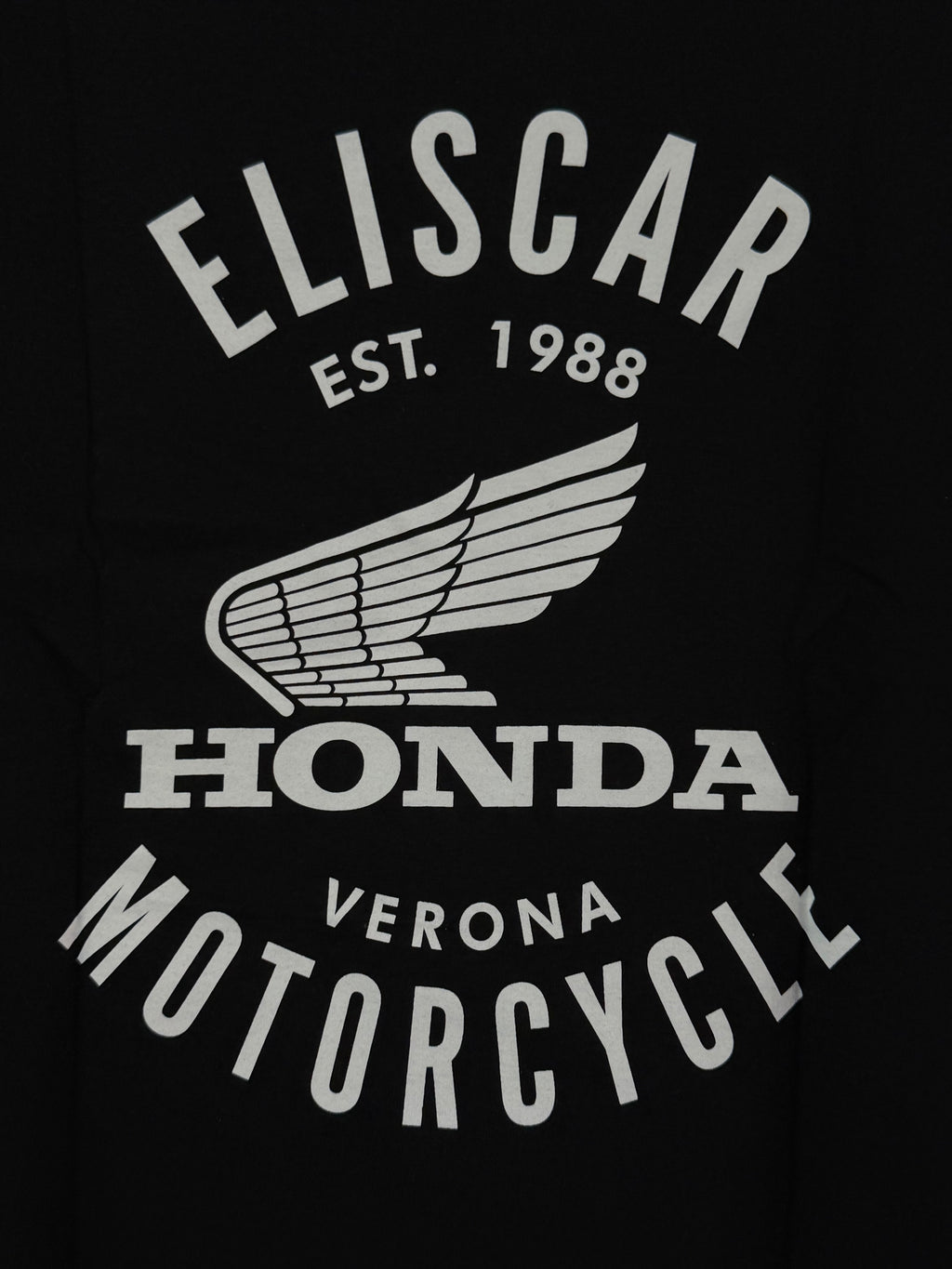 T-shirt Eliscar x Honda logo Vintage – Nera con dettagli Bianchi