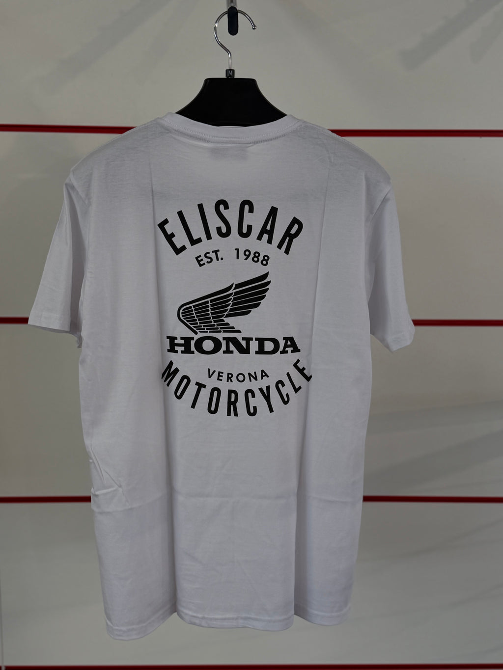 T-shirt Eliscar x Honda logo Vintage – Bianca con dettagli Neri